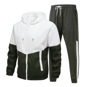 Ensemble de survêtement unisexe pour homme, veste zippée et pantalon de survêtement mi-cuisse, extensible dans quatre directions, polyester léger - Product Image 2