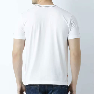 T-shirt pour homme à col rond rayé, surdimensionné, imprimé en sérigraphie, en coton mélangé, léger, doux, de qualité supérieure, vente en gros - Product Image 2