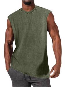 Débardeur d'été pour hommes de haute qualité, léger, 100% coton, délavé à l'acide, vintage, respirant, vente en gros - Product Image 2