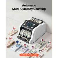 Machine de comptage de billets avec capacité de détection de contrefaçon UV/MG/IR/DD/DBL/HLF/CHN, écran TFT, capacité de 1200 billets/minute, haute valeur ajoutée