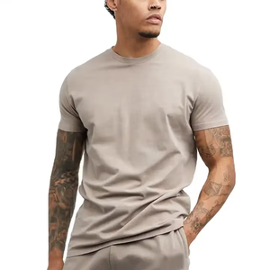 T-shirt à manches courtes pour homme, col rond, coupe classique, couleur unie, jersey de coton uni, vêtements décontractés - Product Image 4
