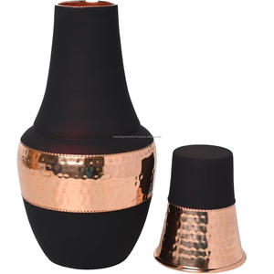 Nouvelle conception, exportations, carafe à eau de chevet en cuivre pur jetable, écologique, gobelet durable, vaisselle, bienfaits pour la santé ayurvédique - Product Image 1