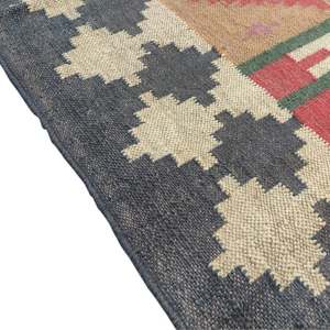 Alfombra Dhurrie de lana y yute de 5x8 pies, alfombra Kilim hecha a mano para sala de estar rústica y dormitorio, alfombras y juegos elegantes - Product Image 6