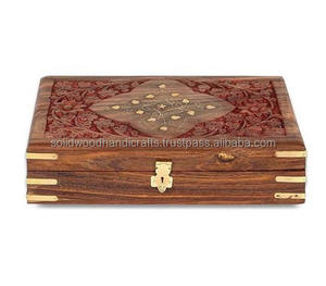 Cajas de madera talladas hechas a mano, joyero organizador, Ideas de regalo de madera para almacenar monedas de joyería - Product Image 2