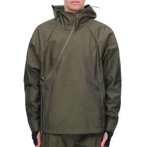 Men's <b>Waterproof</b> Techwear Windbreaker <b>Jacket</b> Asymmetric Zip Tactical Hooded Streetwear Outdoor Functional Lightweight <b>Jacket</b> - Product Image 1