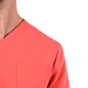 Haut de blouse médicale à manches courtes et col en V pour homme avec poche poitrine, ensemble uniforme d'hôpital - Product Image 2