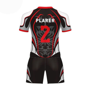 Conjunto de Uniforme de Rugby Sublimado Personalizado, Jersey y Pantalones Cortos de Rugby de Poliéster Transpirable, Ropa Deportiva Ligera para Equipos OEM para Adultos - Product Image 3