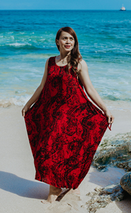 ชุดแม็กซี่เดรสยาวสไตล์อังกฤษ, ใหม่ฤดูร้อนเดรสยาวพิมพ์ลายแขนกุดมีไซส์เดรสสำหรับใส่ไปทะเล - Product Image 3