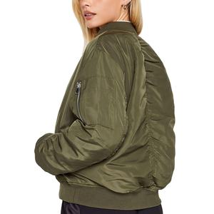 แจ็กเก็ตบอมเบอร์ผ้าซาตินสำหรับผู้หญิงผู้ชายพิมพ์ลายมีซิปงานตามสั่งกันน้ำกันลม - Product Image 5