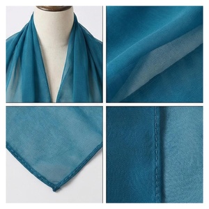 Women's Long <b>Chiffon</b> <b>Scarf</b> Solid Color Lightweight Fashion Accessory All Seasons Daily Wear Simple Style Blue - Product Image 4