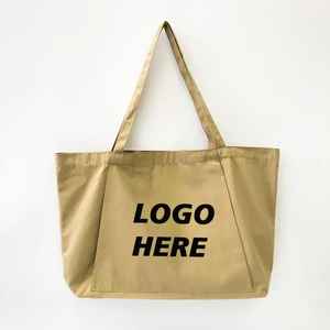กระเป๋าผ้าแคนวาสทำจากผ้าฝ้าย 100% สำหรับการช้อปปิ้งและการเดินทางในชีวิตประจำวัน พร้อมโลโก้และขนาดที่กำหนดเองได้ - Product Image 2