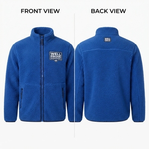 เสื้อแจ็คเก็ตเชอร์ปาสีแดงพรีเมียม 450GSM ทำจากขนสัตว์ 100% ระบายอากาศได้ดี สกรีนโลโก้ได้ตามต้องการ ซิปยาวเต็มตัว เสื้อคลุมขนแกะสำหรับฤดูใบไม้ร่วงสำหรับผู้ชาย - Product Image 3
