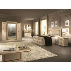 Juego de Dormitorio de Lujo en Madera de Teca Sólida, Estilo Neoclásico Árabe Real, Cama King Size con Cabecera y Piecera, 2 Mesitas de Noche, para Suite Principal de Villa - Product Image 1