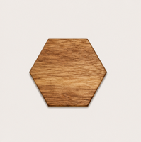 Ensemble de 6 sous-verres hexagonaux en bois d'acacia faits à la main, sous-verres de qualité supérieure pour tasses à café, tasses à thé, style rustique moderne pour la maison