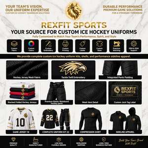 Meilleur ensemble d'uniformes de hockey sur glace personnalisés en gros pour équipes adultes avec tissu respirant, pantalons assortis et designs d'équipe sublimés - Product Image 4