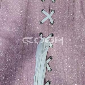 เสื้อครอเซ็ทแบบไร้สายสีชมพูวิบวับประดับกลิตเตอร์ พร้อมตัวล็อคด้านหน้า - Product Image 5