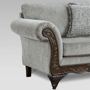 Hernen struttura in legno intagliato Loveseat per soggiorno elegante Design artigianale - Product Image 4