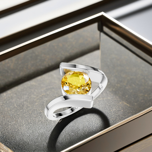 แหวนพลอย925สีเหลืองแชมเปญสุดทึ่งสีเงินสีขาวทองเข้มสำหรับงานแต่งงานงานปาร์ตี้ - Product Image 6