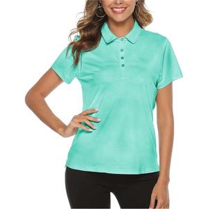 Polo de golf de algodón y elastano ligero y transpirable para mujer con ajuste deportivo elástico suave y opción de bordado personalizado - Product Image 1