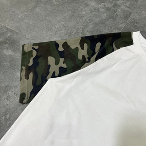 OEM Heavyweight Raglan Camouflage Print Sleeves Waffle Knit <b>Long</b> Sleeve Jersey Men's Streetwear Oversized Full Sleeve <b>T</b> <b>Shirt</b> - Product Image 5
