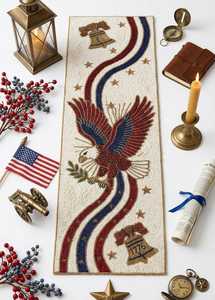 Tapis de table décoratifs faits à la main, de luxe, en tissu brodé avec un aigle américain, forme personnalisée, classiques, écologiques, durables - Product Image 4