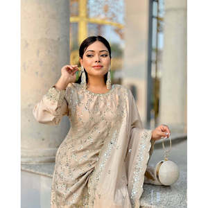 Ensembles modestes de concepteur avec le travail manuel de miroir de Dupatta - Product Image 2