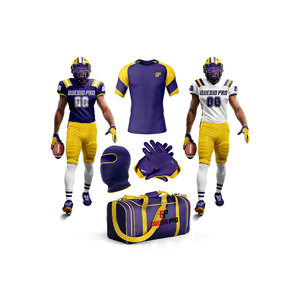 Ensemble d'uniformes de football américain à séchage rapide pour adultes et jeunes, avec casque de protection - Product Image 1
