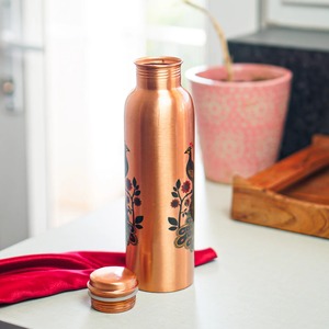 Cadeau d'affaires en verre de cuivre imprimé fait main par Meena, portable, avec boîte cadeau - Product Image 3
