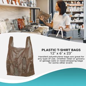 แพ็ค1000เสื้อยืดช็อคโกแลตบางเฉียบ12x6x23ถุง0.65ถุงพลาสติกทึบแสงสำหรับซื้อของชำสำหรับร้านค้าและร้านอาหาร - Product Image 6