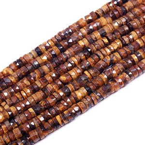 Cuentas de Ojo de Tigre Natural Heishi en Forma de Neumático, Precio al por Mayor, Cuentas de Piedras Preciosas Facetadas en Forma de Rueda de 6MM y 7MM para Suministros de Fabricación de Joyas - Product Image 2