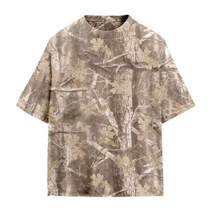 เสื้อยืดลายพรางขายส่งราคาถูก โลโก้ด้านหน้า ยูนิเซ็กส์ ฮิปฮอป ทรงหลวม ไหล่ตก สำหรับล่าสัตว์ ระบายอากาศได้ดี เป็นมิตรกับสิ่งแวดล้อม - Product Image 3