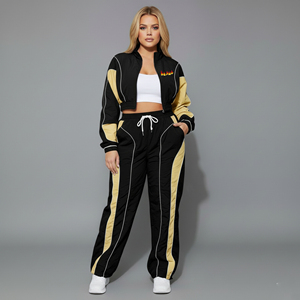 Conjunto Deportivo de 2 Piezas para Mujer, Estilo Casual, Corte Regular, Bloques de Color, Bordado, con Logotipo Personalizado, Ropa Urbana, Invierno 2026 - Product Image 5