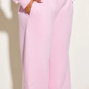 Pantalones Deportivos Casuales de Felpa para Mujer, Corte Ajustado, Frente Plano, 100% Algodón, Transpirables, Ecológicos, de Secado Rápido - Product Image 4