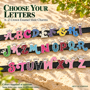 Breloques coulissantes en alliage émaillé de 8 mm avec lettres de l'alphabet A-Z pour colliers et sangles d'animaux de compagnie – Vente en gros - Product Image 2