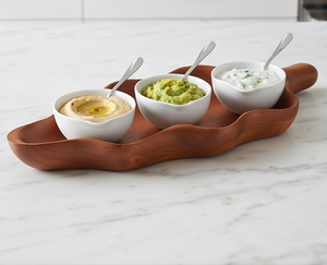 Plato de Servir de Madera Hecho a Mano de Alta Calidad, Diseño Clásico de Madera Natural Pulida para el Hogar, Bodas, Eventos y Restaurantes - Product Image 3