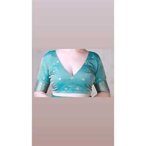 ผ้าไหมสีชมพูอ่อน บาเนราสี ปักลายยูงทอง น้ำหนัก 650 กรัม ผ้าทอคุณภาพสูง เสื้อผ้าอินเดียและปากีสถาน - Product Image 6