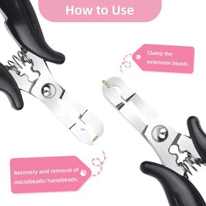 U Shape Hair <b>Extension</b> Pliers Stainless Steel 5.5 Inch Double Rubber Grip Micro <b>Beads</b> Closer Tool - Product Image 2