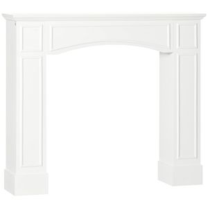 Cornice per Caminetto Moderna Bianca da 29 Pollici con Motivo Geometrico Decorativo, Eleganti Componenti per Caminetto - Product Image 1