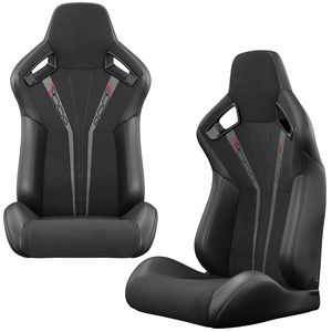 2 Sedili da Corsa Universali con Cuciture Rosse, Reclinabili, in Pelle PVC Effetto Carbonio, con Regolatore Schienale Non Incluso - Product Image 6