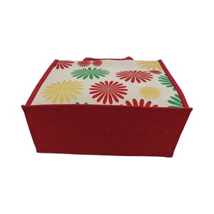 กระเป๋าช้อปปิ้งมีหูหิ้วเชือกบุนวมนุ่มพิมพ์ลายดอกไม้หลากสีสำหรับเป็นของขวัญแต่งงานจากผู้ผลิตอินเดีย - Product Image 5