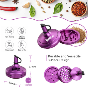 Molinillo de Hierbas de Aluminio Personalizado HoneyPuff, Estilo Redondo de Lujo con Grabado de Logotipo, Molinillo Portátil para Hierbas Secas - Product Image 3