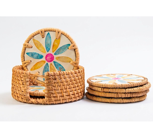 ที่รองแก้วหวายประดับมุก งานฝีมือ ยั่งยืน สวยงาม คุณภาพดีที่สุด - Product Image 2