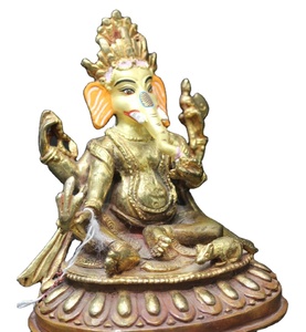 รูปปั้นฮินดู ประติมากรรมทิเบต พระพิฆเนศ พระพุทธศาสนา งานโบราณ งานหล่อโลหะบรอนซ์ งานศิลปะสะสม คุณภาพสูง - Product Image 4