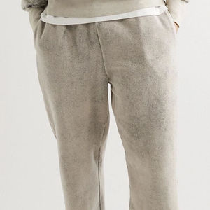 Pantalon de jogging droit pour homme en molleton 100% coton, délavé à l'acide, avec logo personnalisé, streetwear de haute qualité, coupe empilée - Product Image 5