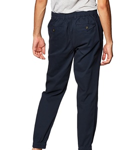 Pantalones Chino Jogger Azules para Hombre, Cintura Elástica, Ajuste Recto Elástico, Puños Elásticos, Pantalones Chino Ajustados, Pantalones de Algodón Transpirables - Product Image 2