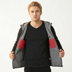 Sudadera con Capucha Unisex Negra con Calefacción por Batería USB de 5V, Sudadera con Capucha y Calefacción con Logotipo Frontal para Usar en Invierno - Product Image 2