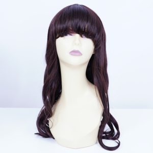 Perruque synthétique coréenne haut de gamme résistante à la chaleur - Perruque naturelle à ondulations lâches et dégradées avec frange pour femmes - Product Image 1