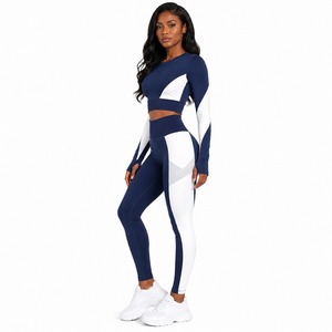 Premium Women's Yoga Set Seamless Fitness Outfit High Waist Leggings Sports Bra Custom Activewear Manufacturer OEM - Product Image 3