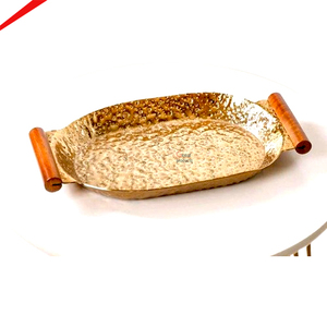 Plateau de service décoratif en métal, design élégant et moderne, plateau rectangulaire doré, nouveauté pour servir thé, café, en-cas, restaurant - Product Image 3