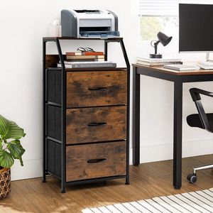 Commode autoportante moderne en chêne et teck avec étagères en bois pour le rangement d'appartement - Product Image 2